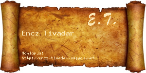 Encz Tivadar névjegykártya